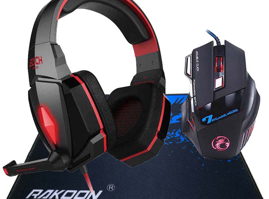 EK 3PC Gaming Headset Mouse and Mouse pad combo